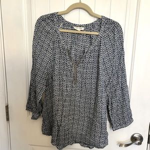 Womens BeachLunchLounge Printed Blouse